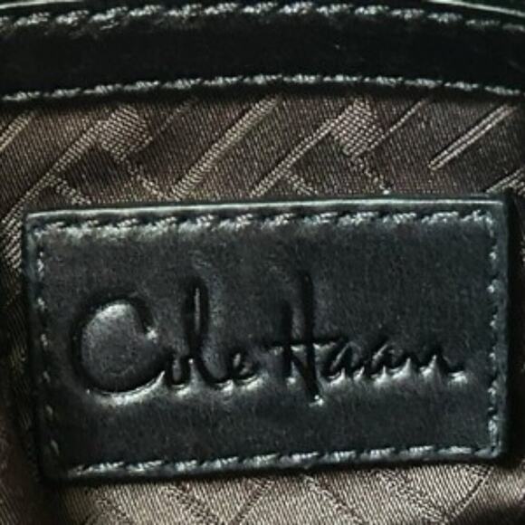 Cole Haan Black Leather Crossbody Shoulder Bag with Gold Hardware - Picture 8 of 12